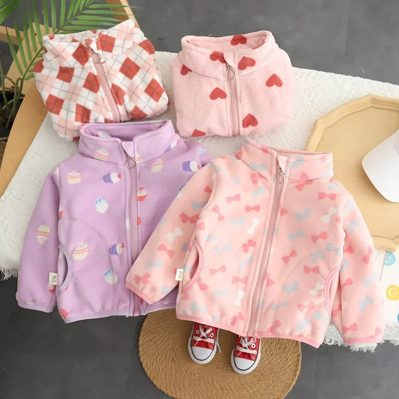 New Autumn Winter Fashion Children Girl Clothes Baby Jacket Kids Cute Thick Coat Toddler Casual Cotton Costume Infant Sportswear