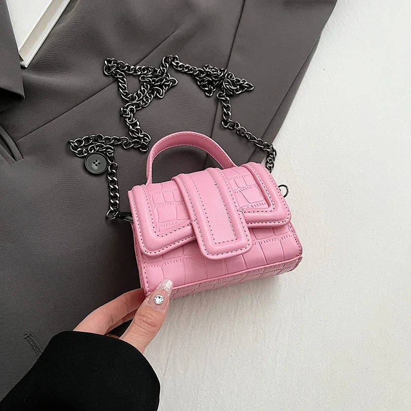 Maxy New Super Mini Stone Pattern Crossbody Bag Designer Pu Leather Handbag Mobile Phone Bag Coin Purse Small Square Bag Brand