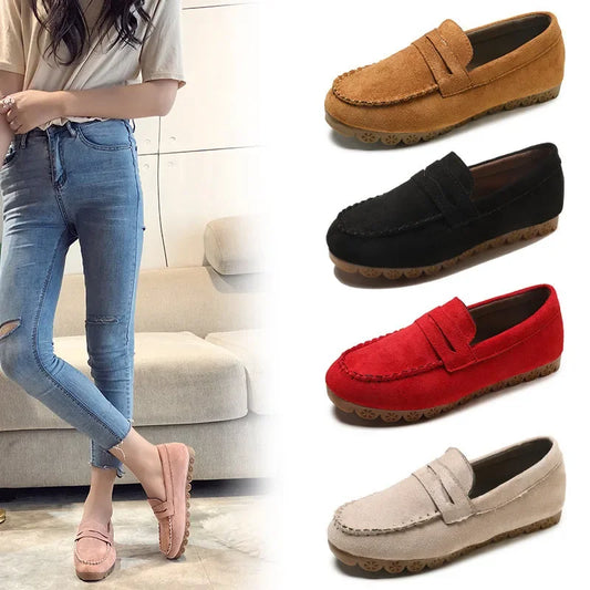 Maxy Women's Loafers Moccasins Woman Soft Bottom Non Slip Female Flats Shoes  Autumn Spring Slip On Sewing Ladies Lazy Shoes New