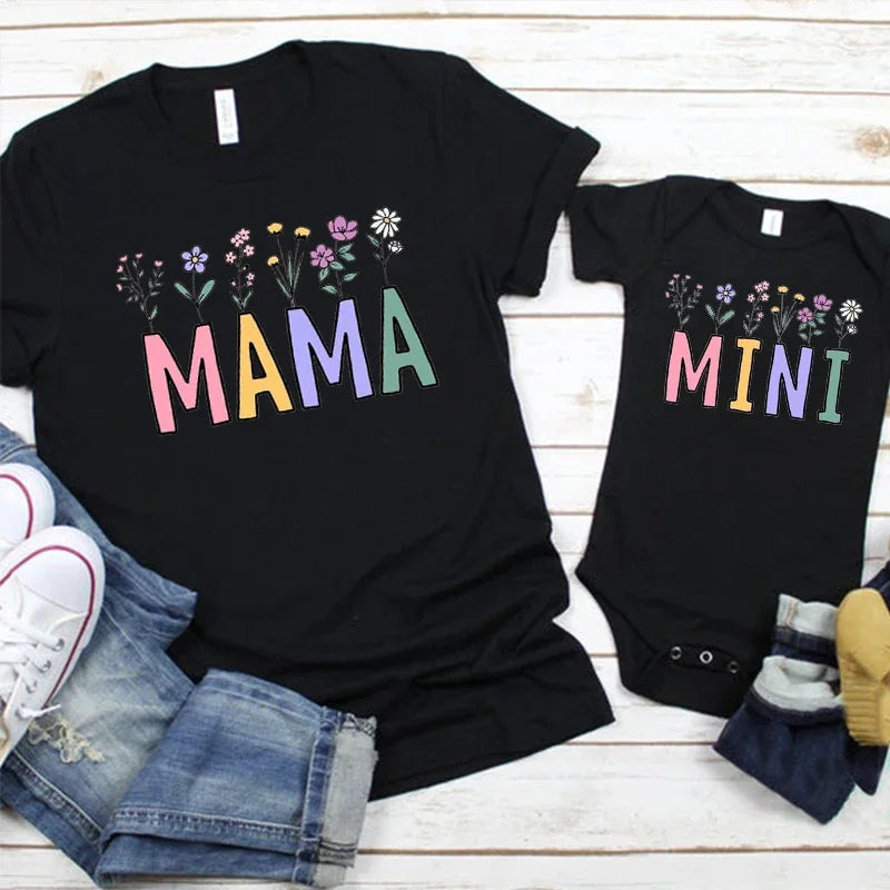 Maxy New Mom Shirt Mother and Daughter Outfits Mama Matching Family Outfits Matching Mommy and Me Tee Summer m