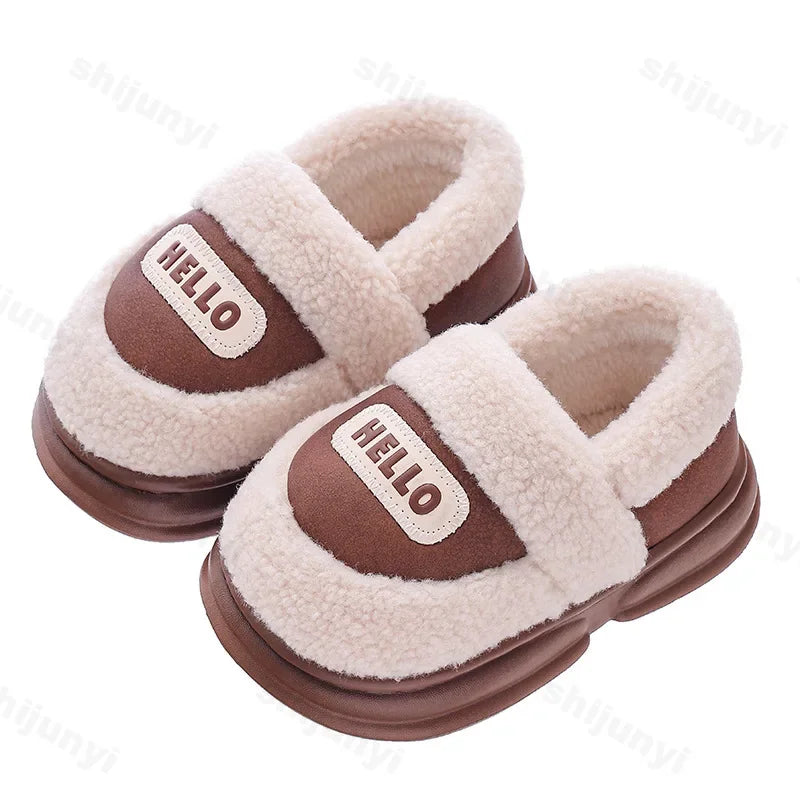 Maxy Toddler Plush Cotton Shoes Warm Kids Winter New Casual Furry Shoes Girl Boy Anti-slip Soft Sole Kids Snow Shoes Fashion Sneakers
