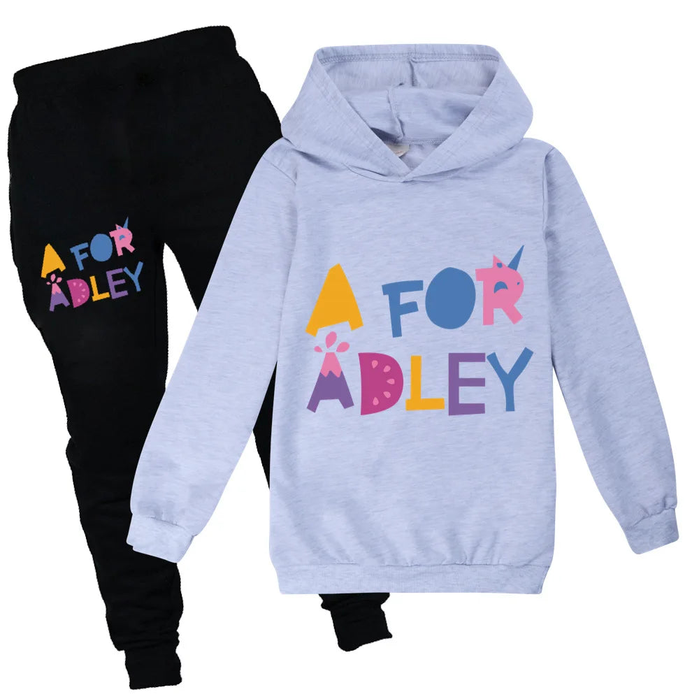 Maxy Children's Clothing A for Adley Girls Boys Clothes Sets Spring Fall Long Sleeve Sweatshirt+Pants Suits Baby 2pcs Girls Set