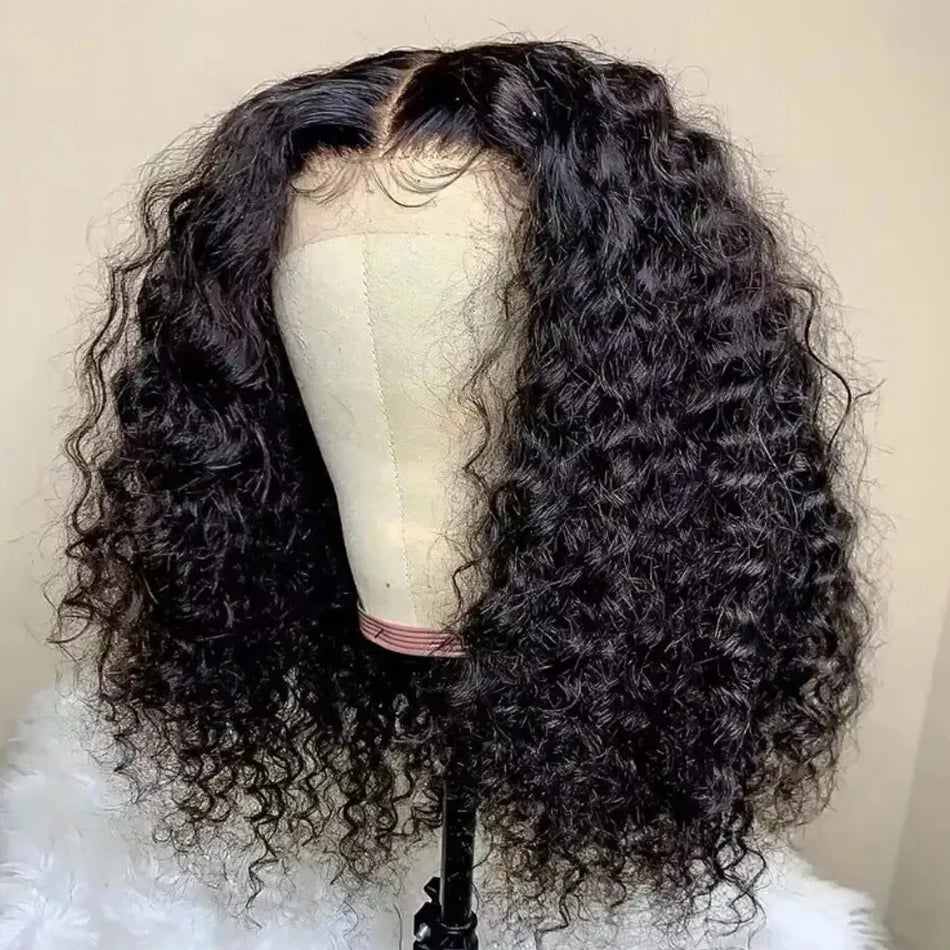 Glueless Kinky Curly Bob Wig Lace Frontal Wear And Go 100% Human Hair Wigs Pre Plucked Brazilian Deep Perruques Cheveux Humains