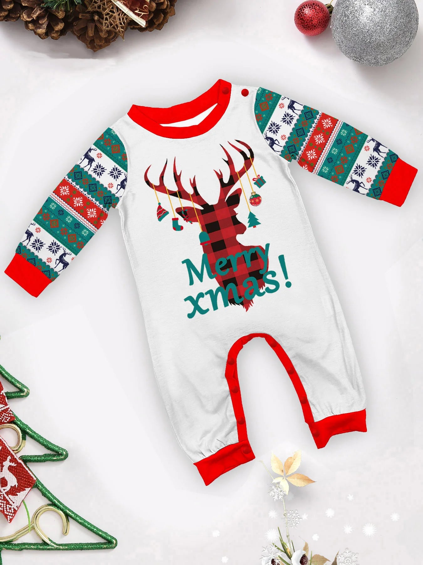 New Costumes Christmas Matching Pajamas Cartoon Print Mother Father Kids Cltohing Set Pyjamas Boys Girls Clothes Family Look Pjs