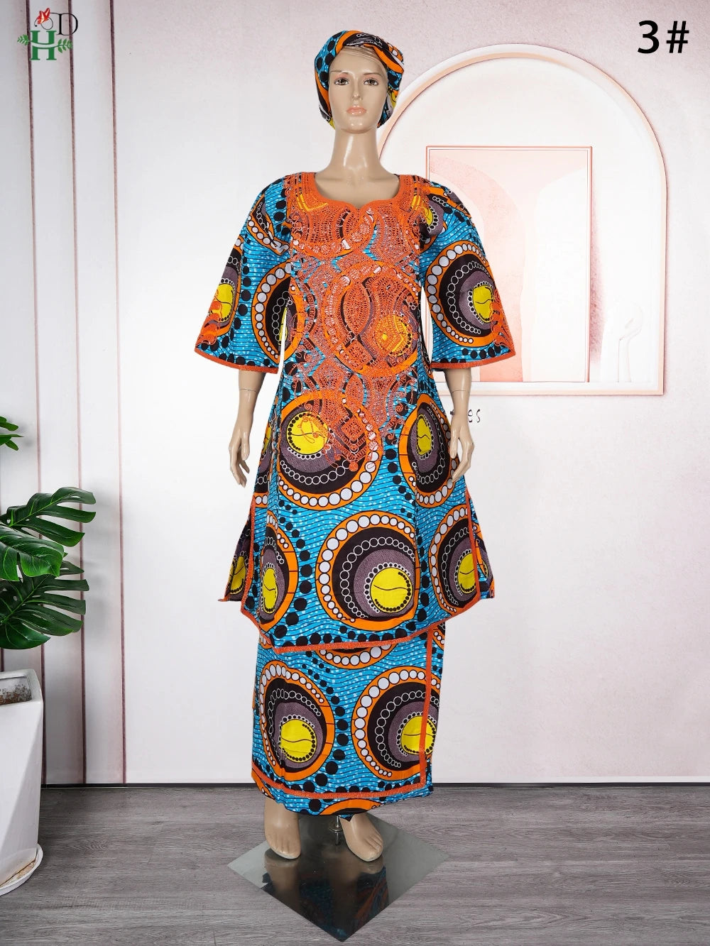 Maxy H&D African FOR Women Traditional Outfit Dashiki Wax Dresses Plus Size Embroidery Robe Party Evening Gown Turkey Clothing