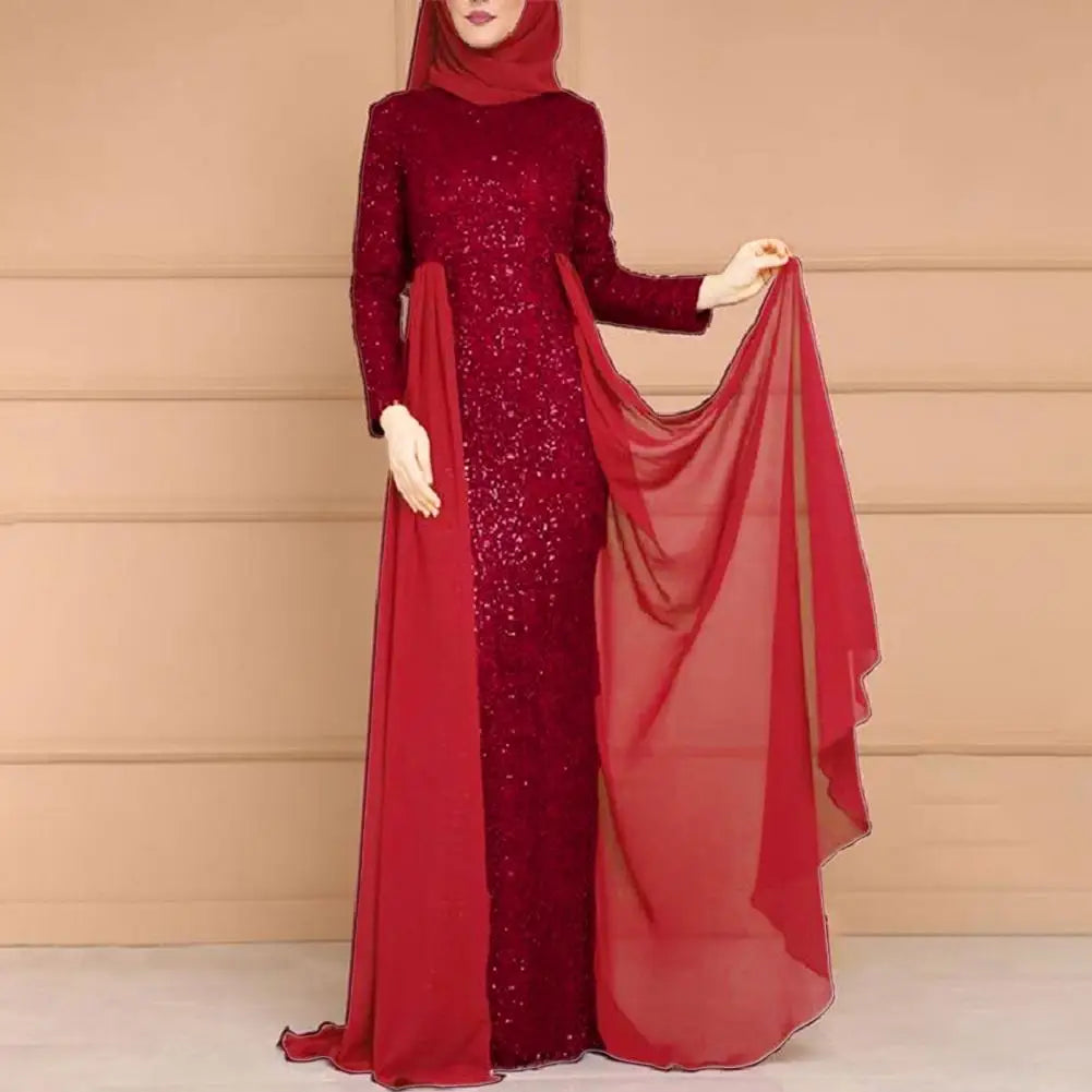 Maxy Elegant Shiny Sequins Women Gown Dress Waist Tight Hip Wrap Bodycon Party Maxi Dress Fashion Holiday Shining Evening Long Dress