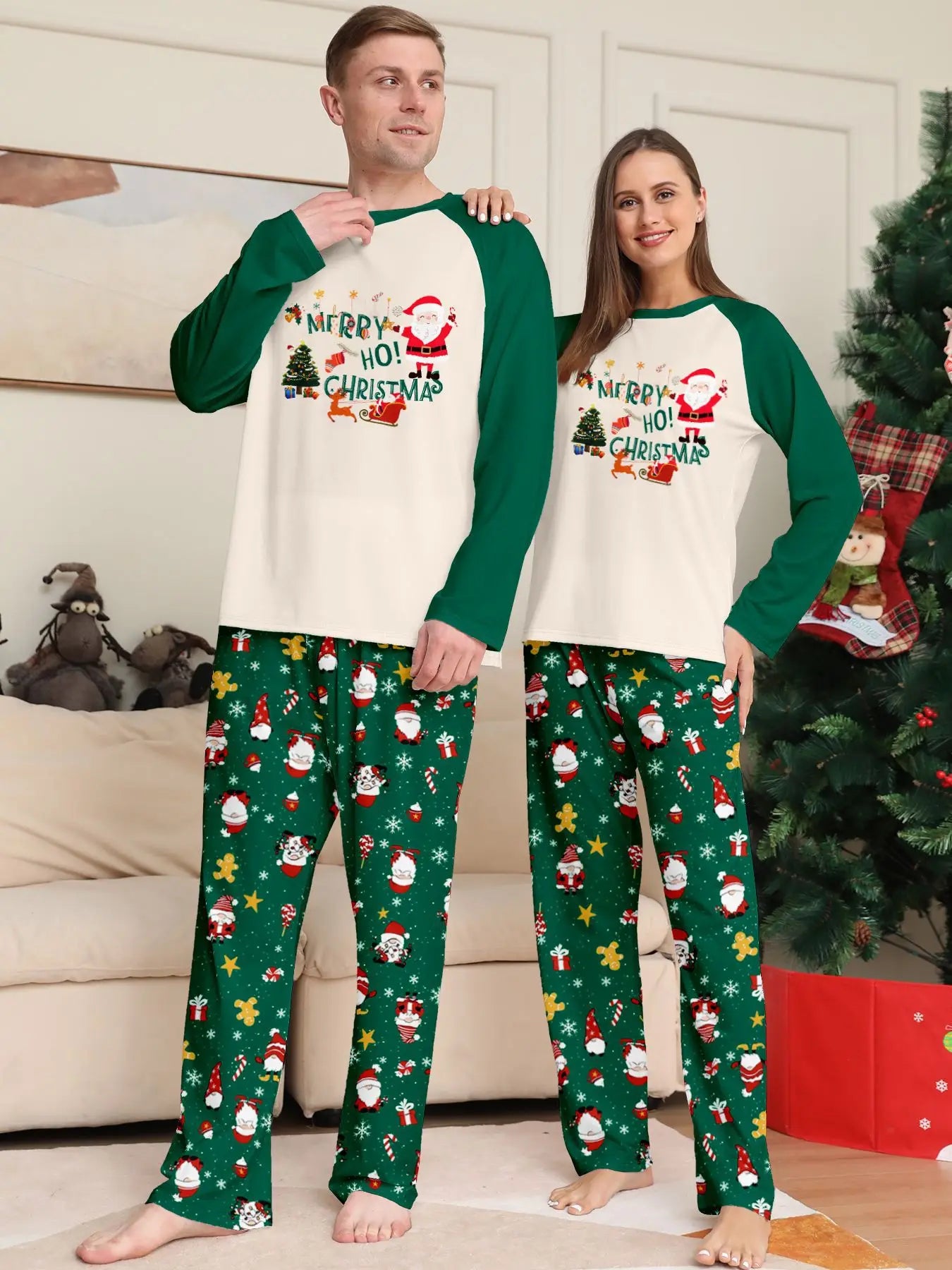 Christmas Pajamas Set Cartoon Santa Claus Max Print Parent-child Family Matching Outfits Soft 2Pcs Suit Baby Rompers Xmas Sleepwear