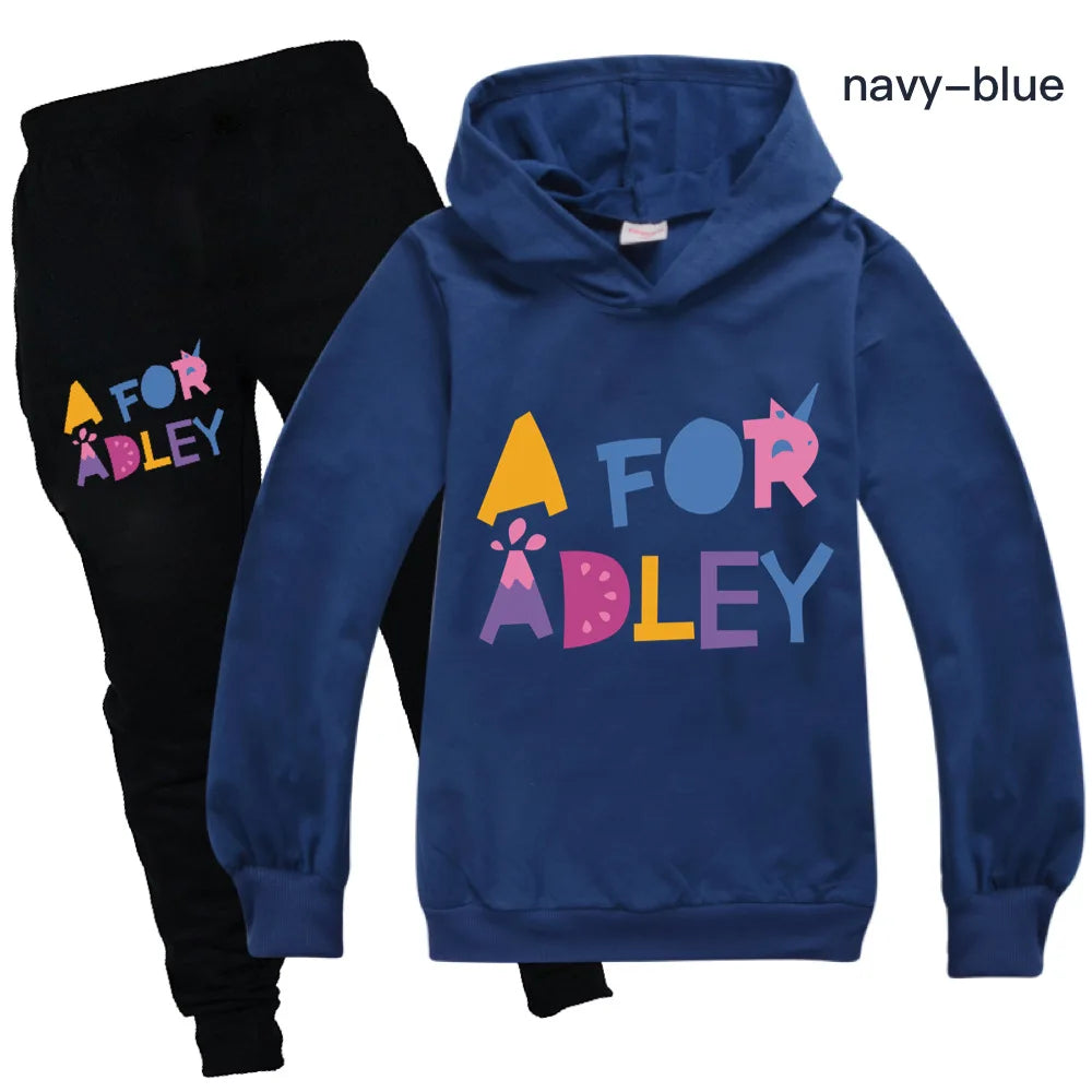Maxy Children's Clothing A for Adley Girls Boys Clothes Sets Spring Fall Long Sleeve Sweatshirt+Pants Suits Baby 2pcs Girls Set