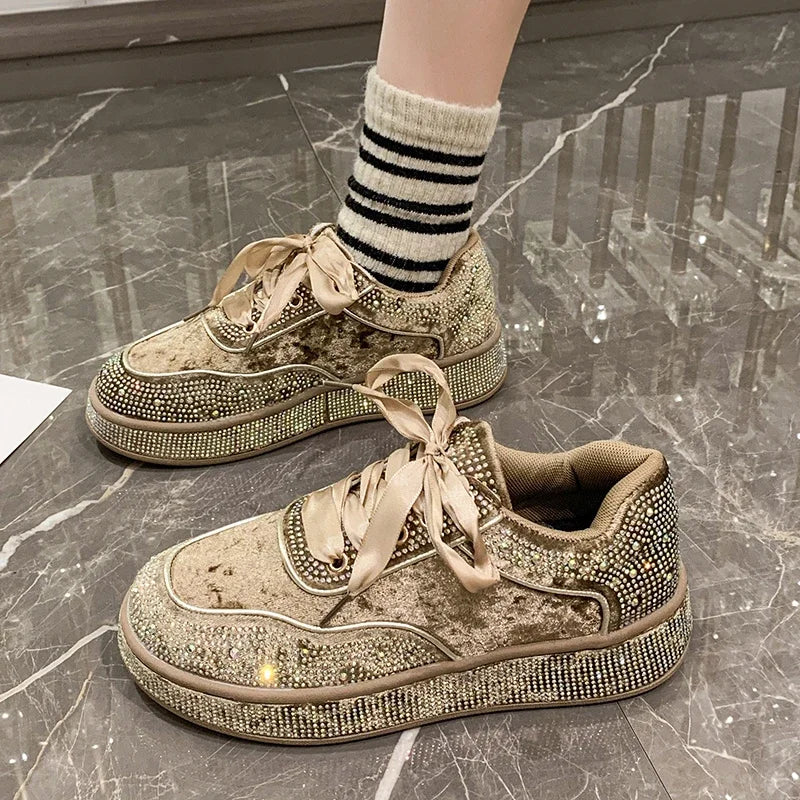 Amay New Women's Sports Shoes Fashion Butterfly Decoration Vulcanized Shoes Luxury Designer Thick soled Sports Shoes