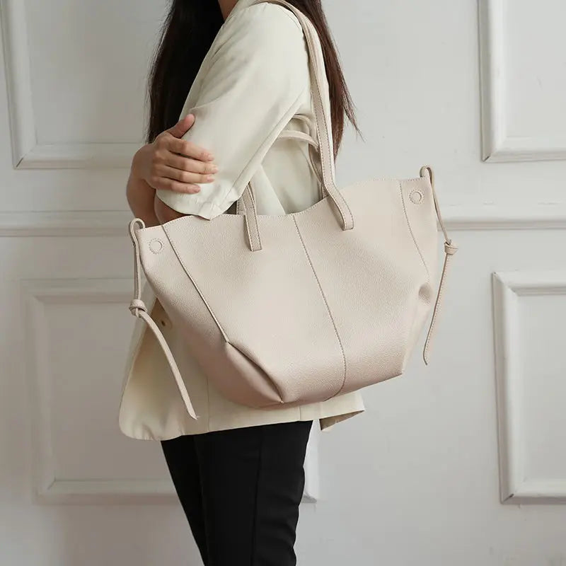 Maxy Fashion Brand Retro Tote Bag for Women French Niche Design Handbag PU Leather Composite Bag Large Capacity Underarm Shoulder Bag