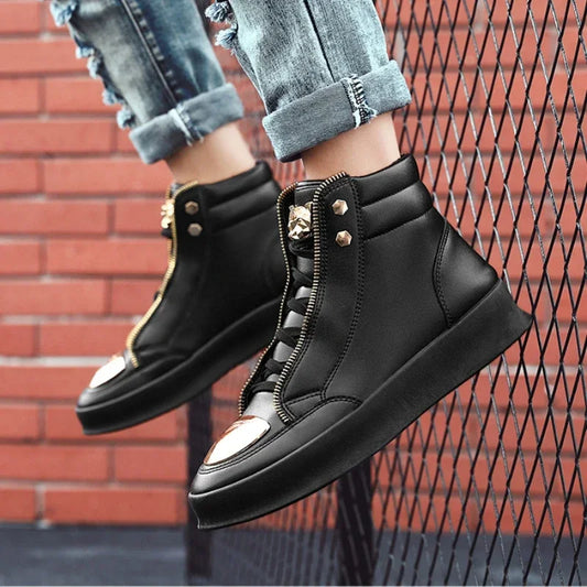 Maxy Casual Shoes Men Sneakers New Fashion Men's Ankle Boots Leopard Platform Shoes designer original Men Boots zapatillas