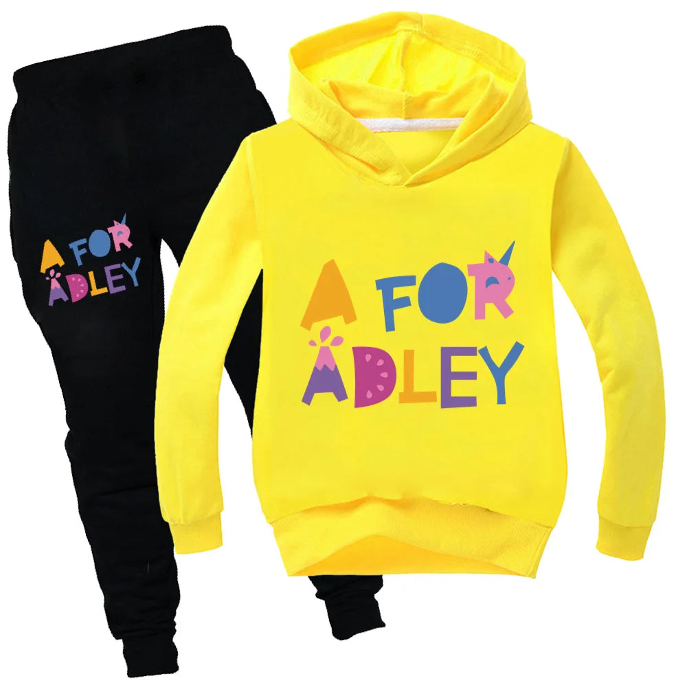 Maxy Children's Clothing A for Adley Girls Boys Clothes Sets Spring Fall Long Sleeve Sweatshirt+Pants Suits Baby 2pcs Girls Set