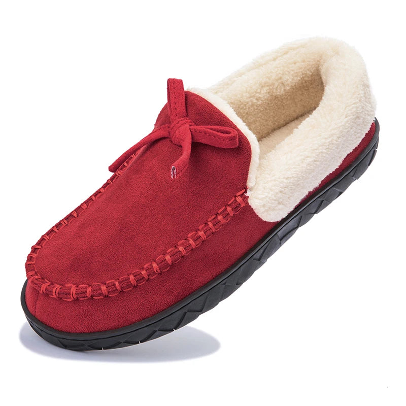 Women Loafers Shoes Warm Moccasins Flat Shoes 2024 Fashion Winter Warm Faux Fur Flock Loafers Ladies Slip On Shallow Boat Shoes