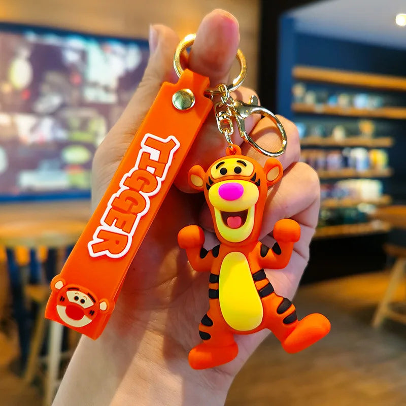 Maxy Anime Disney Figure Villain Maleficent The Evil Queen Cruella Silicone Keychain Bag Key Ring Pendant Children Toy Birthday Gifts