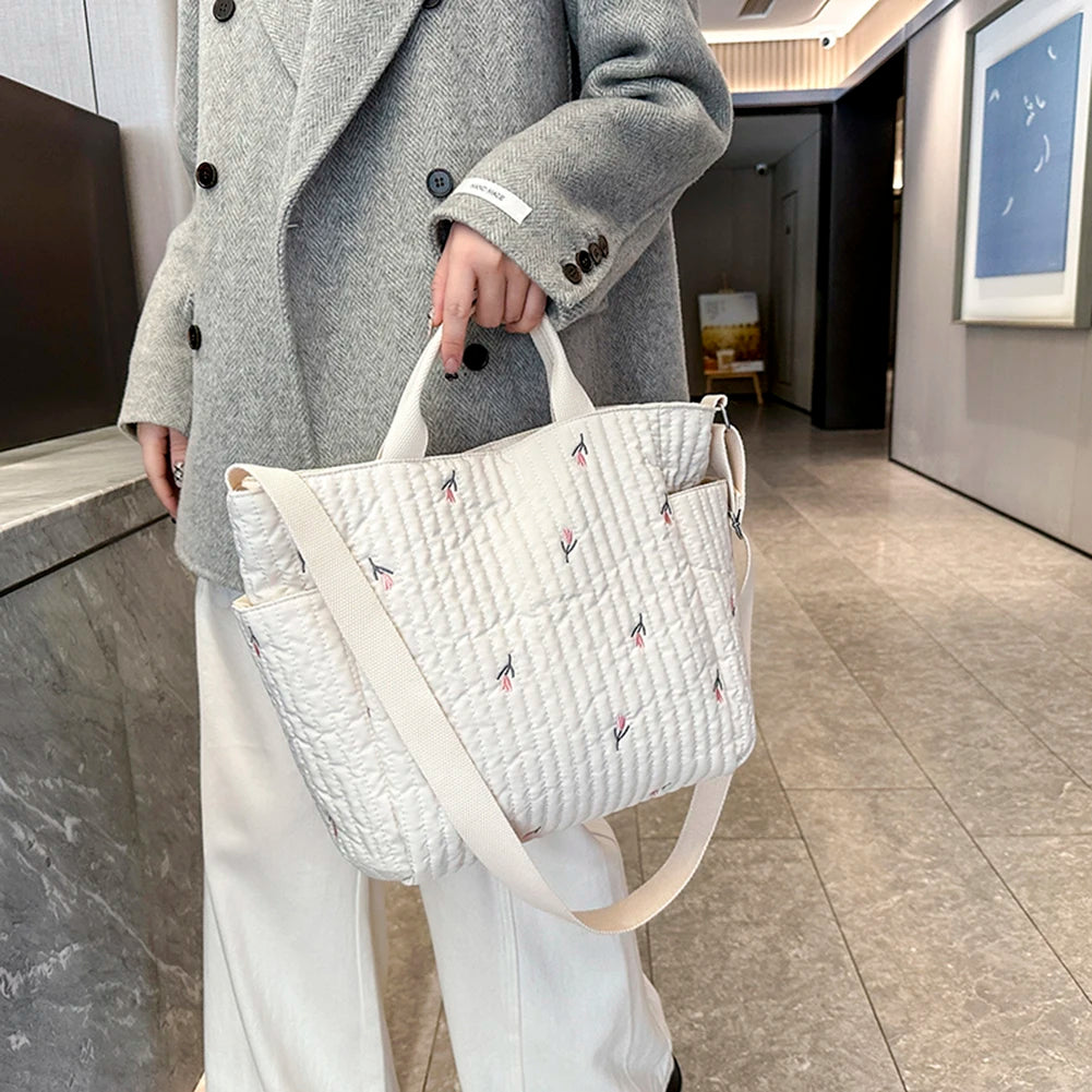 Maxy Women Baby Diaper Crossbody Bag Large Capacity Cartoon Nursing Bag Adjustable Strap Mommy Tote Handbag Female Outdoor Daily Bag