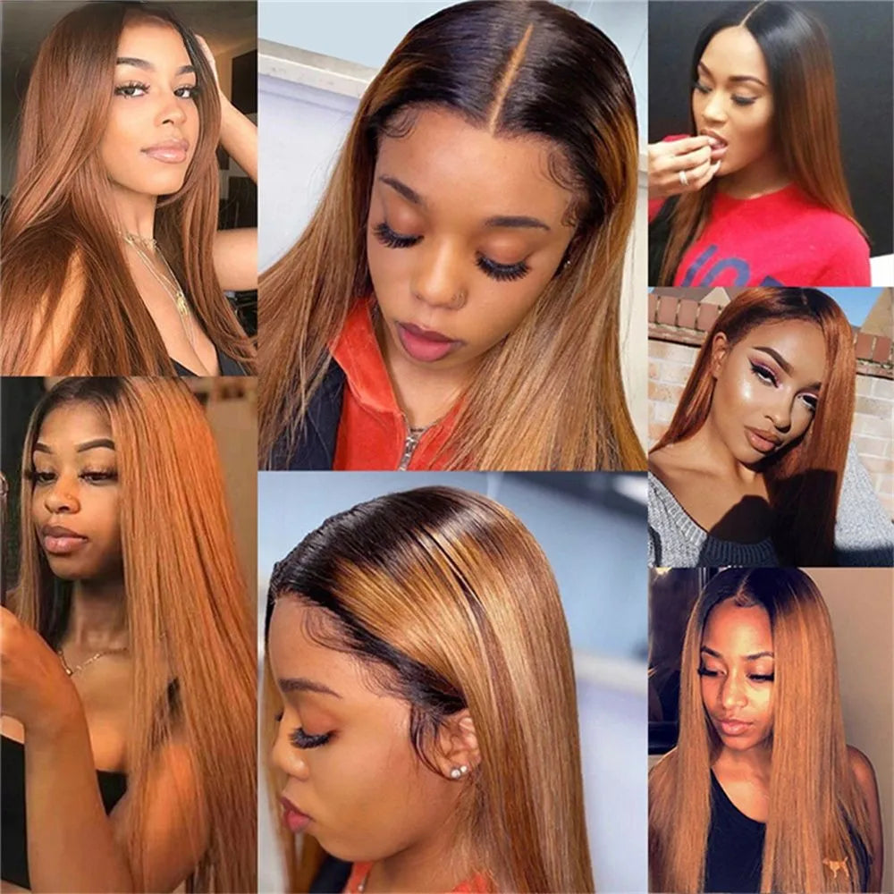 Maxy 1B30 Ombre U Part Wig Human Hair Brown Colored Clip In Hair Extensions Cheveux Humains Natural Black Upart Human Hair Wigs