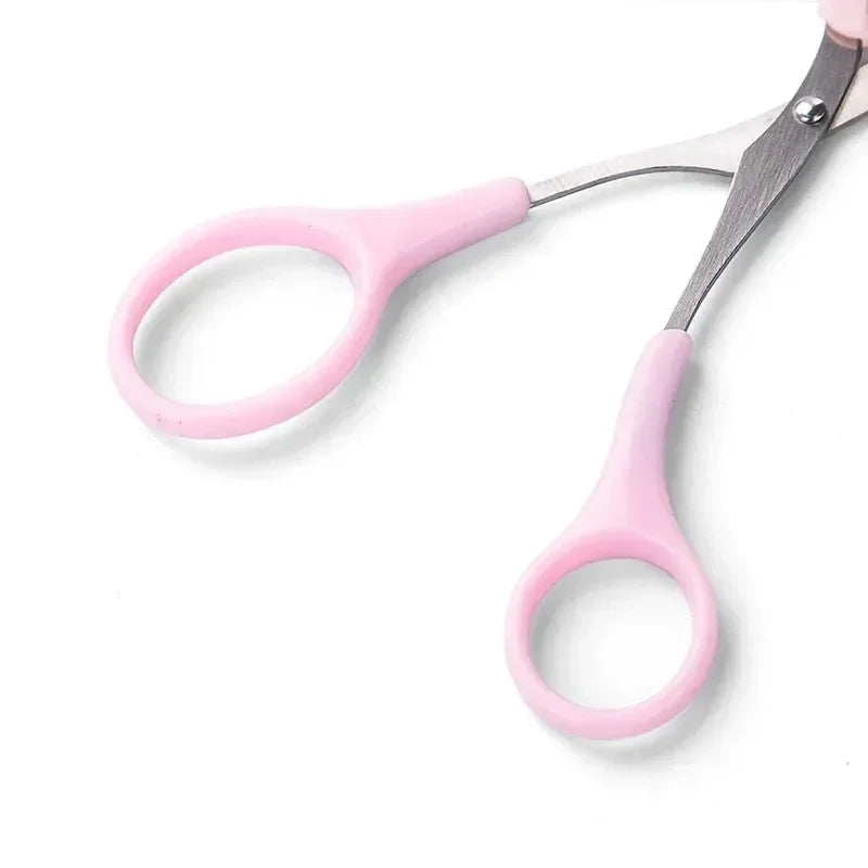 Maxy Eyebrow Razor Scissor Stainless Steel Safe Anti-scratch Trimmer for Beginners Crescent Sharp Beauty Tool Multi-color