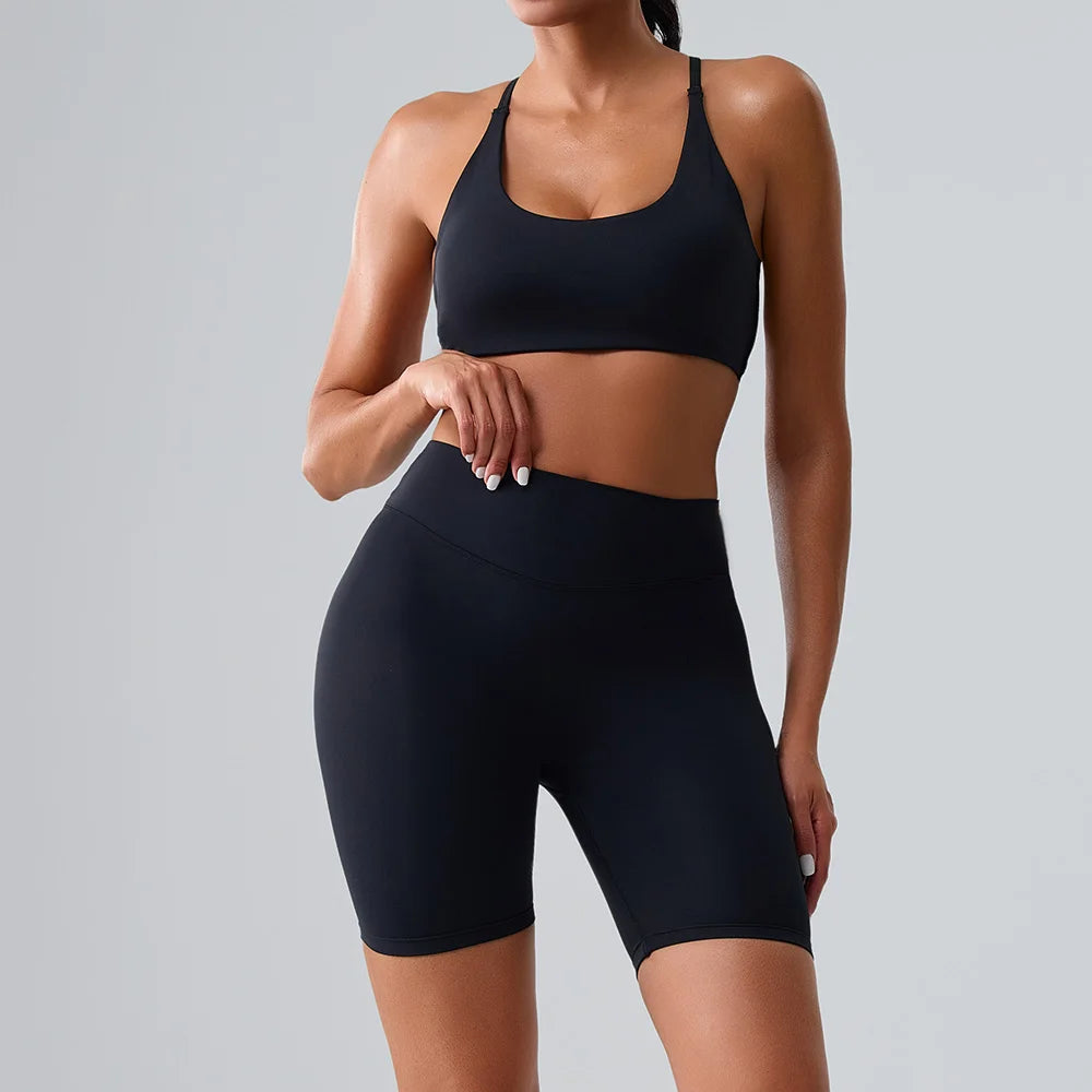 Maxy Yoga Sets 2 Pieces Women's Tracksuit Fitness Suit Sportswear Workout Set Sports Bra High Waist Leggings Gym Clothing Sports Suit