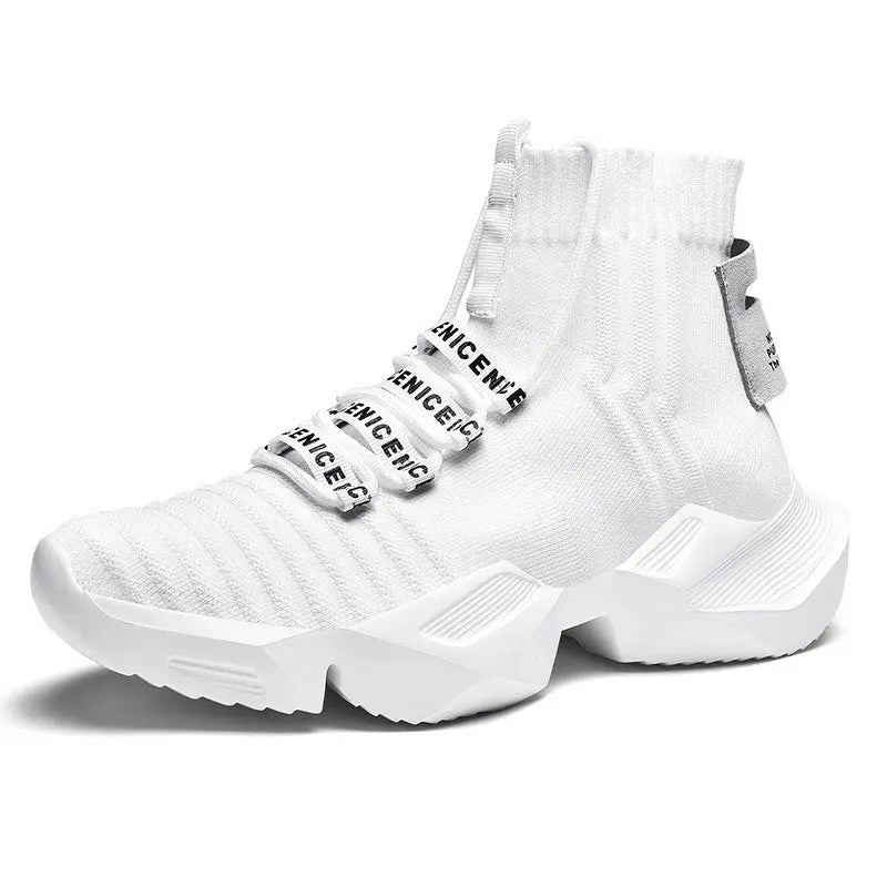 Visco Oversize High Top Platform Sports Shoes Men's Sport Shoes Male Sneakers Socks Mens Running Shoes White Footwear Walking