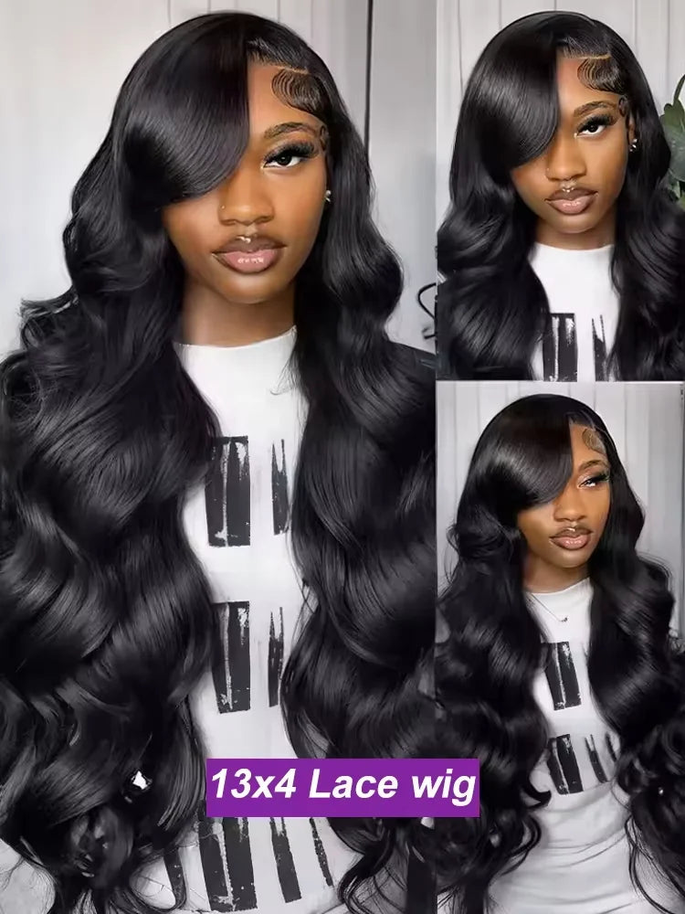 Maxy 40 46 Inch Natural Color 13x4 13x6 Full Frontal Body Wave 360 HD Transparent Lace 7x6 Glueless Human Hair Pre plucked Long Wigs