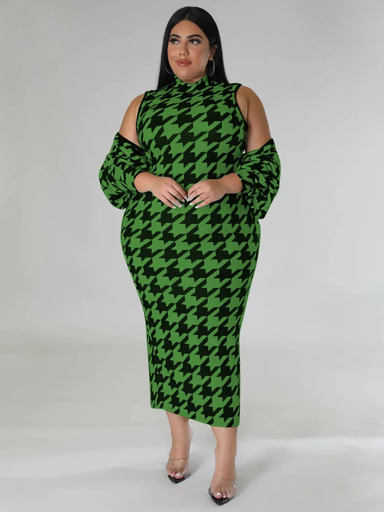 Maxy Plus Size Dress Sets Two Piece Outfits Dresses and Out Wear Sexy Matching Suit Fall Clothes