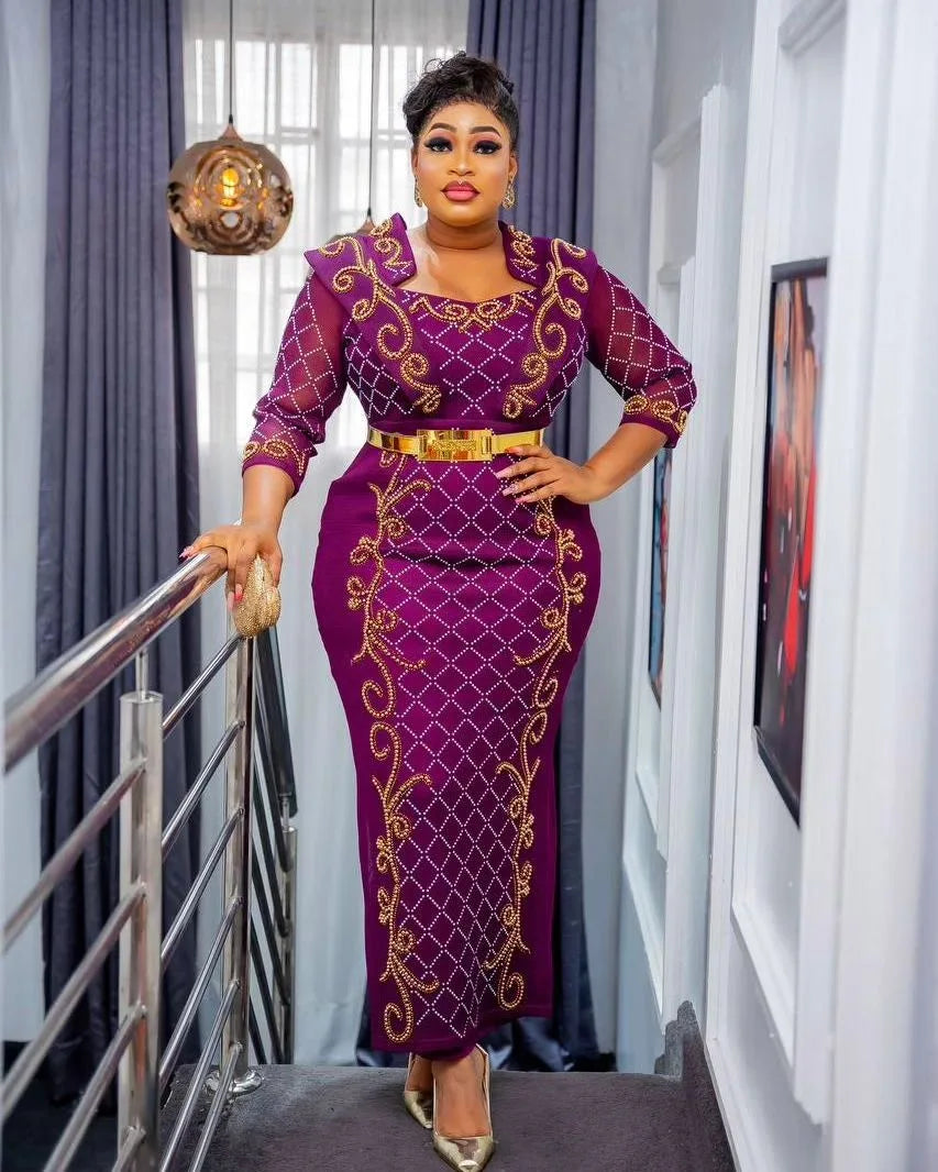 Amay Dresses for Women Traditional Africa Clothes Dashiki Ankara Outfits Gown Abaya Turkey Wedding Party Long Maxy Dress