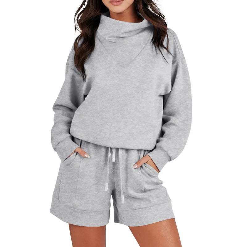 Women Sweatshirt Short Sets Spring Autumn Clothes 2 Piece Loose Sweatsuits Fashion Sweatshirts and Shorts Set Baby Clothing