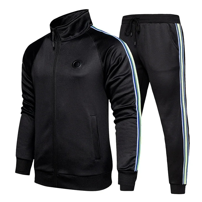 Maxy Tracksuits Running Sets Men's Sportswear Autumn Winter 2 Pieces Sweatshirt+Pants Brand Blue Jogging Clothes Sports Suit