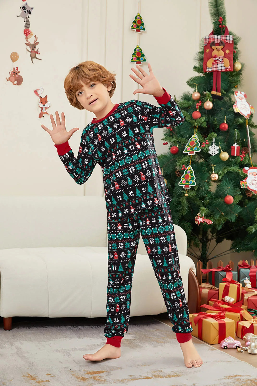 Christmas Pajamas Family Long Sleeve Printed Matching Christmas Pajamas Family Christmas Pjs Set