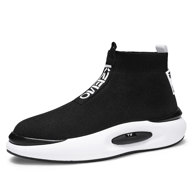 Maxy High Top Super Light Breathable Knit Vamp Men Sneakers Male Sock Footwear Fitness Sport Tennis Shoes