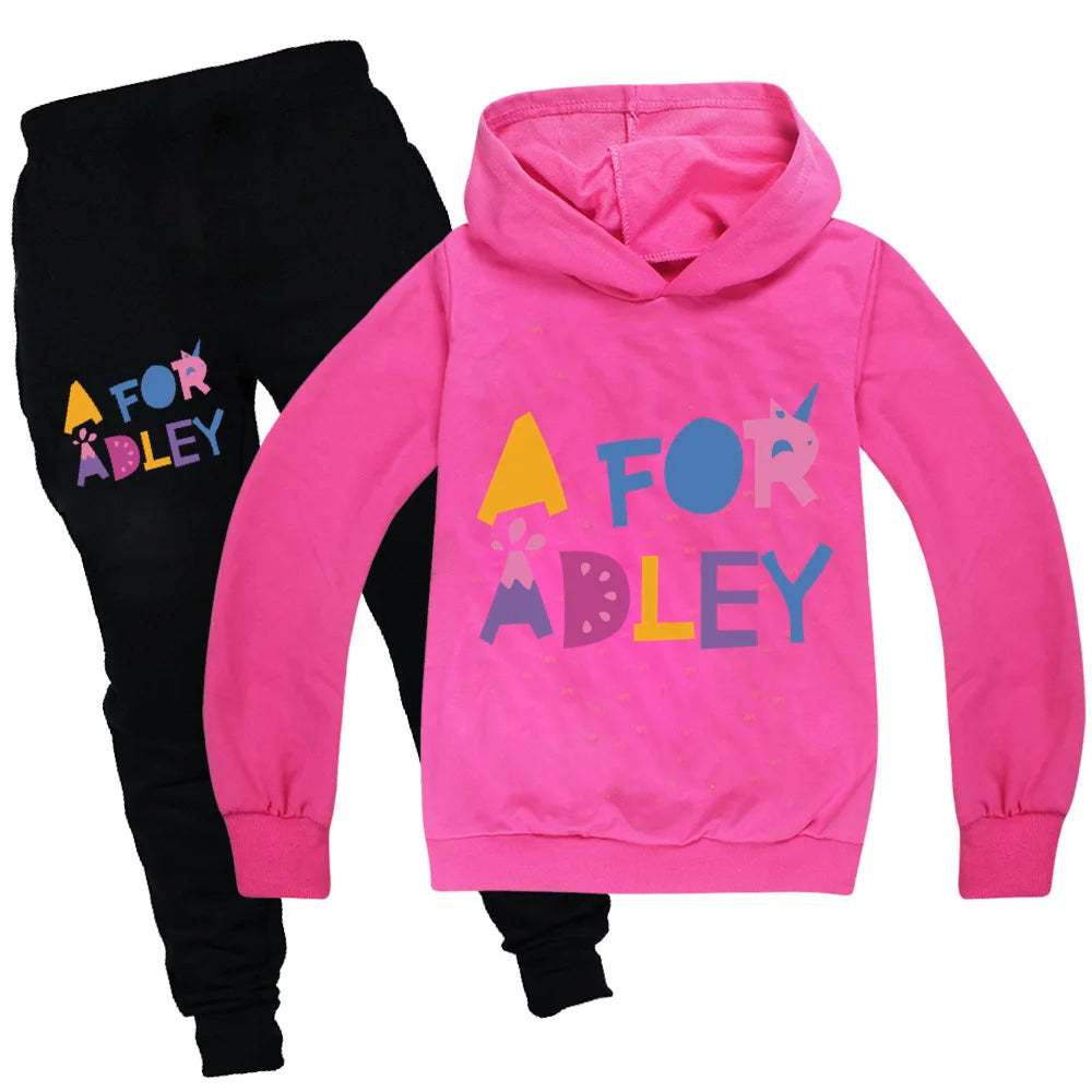 Maxy Children's Clothing A for Adley Girls Boys Clothes Sets Spring Fall Long Sleeve Sweatshirt+Pants Suits Baby 2pcs Girls Set