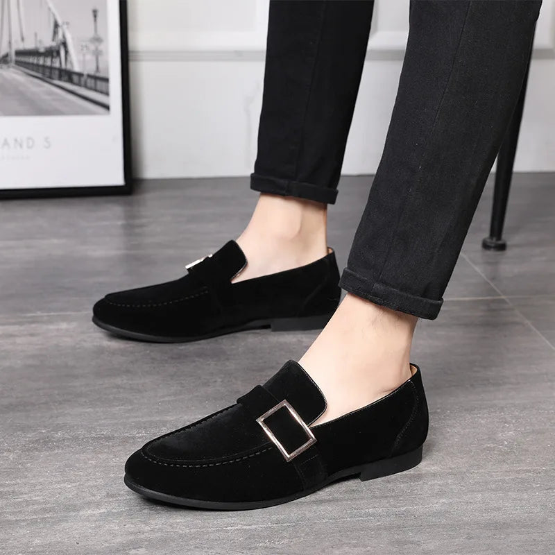 Amay Dress Shoes for Men Formal Coiffeur Black Dress Italian Men Loafers Shoes Luxury Brand Elegant Shoes for Men Slip Dress Ayakkabi