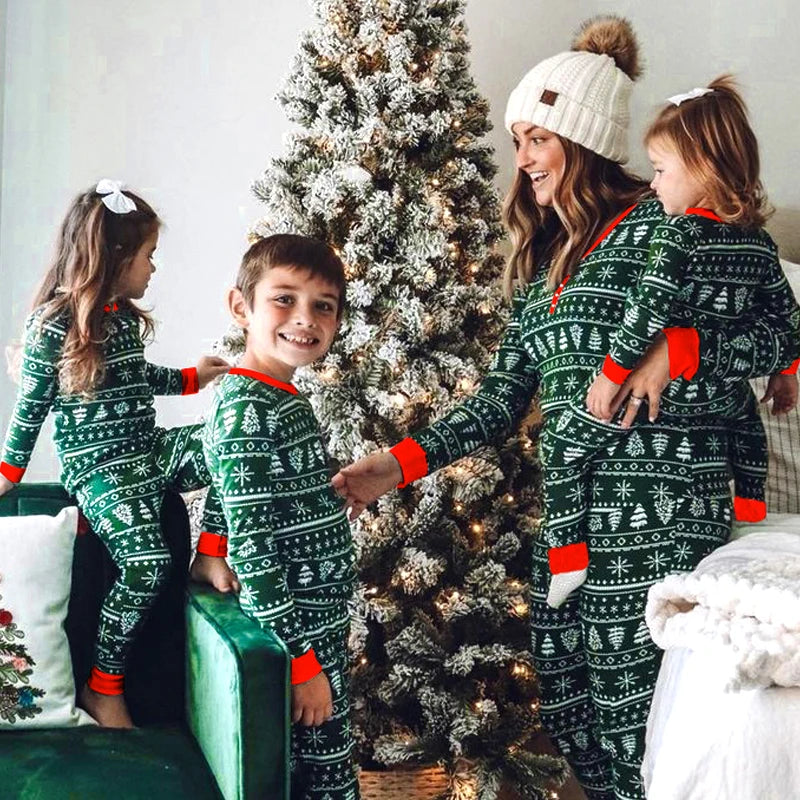 Maxy Christmas Family Matching Pajamas Set Mother Father Kids Clothes Family Look Outfit Baby Girl Rompers Sleepwear Pyjamas