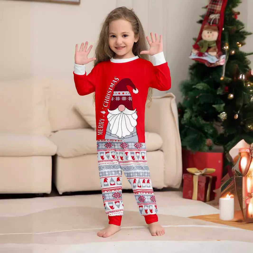 Maxy parent-child clothing red family with a family of three and four Christmas clothing home clothing pajamas 2 sets