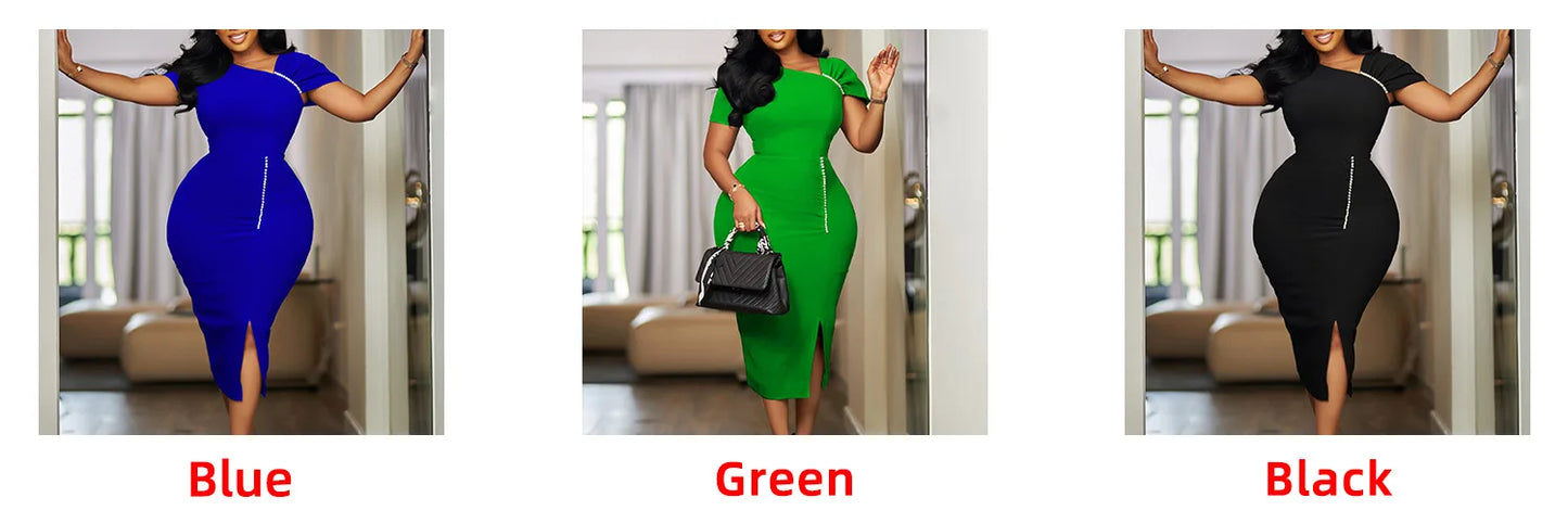 Amay Dresses for Women Elegant Dashiki Summer Autumn Midi Dress Ladies Traditional African Clothing Fairy Dreaes