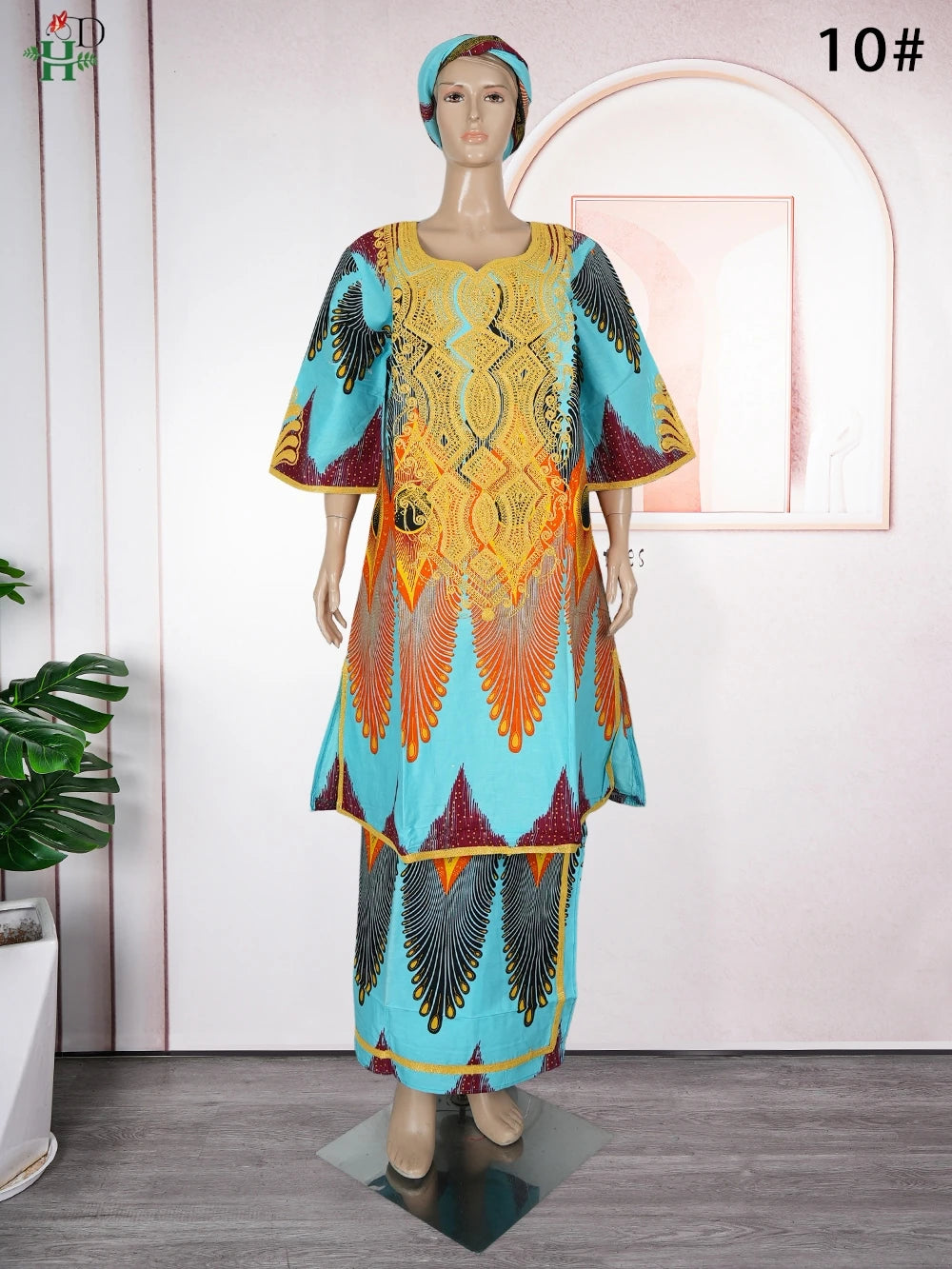 Maxy H&D African FOR Women Traditional Outfit Dashiki Wax Dresses Plus Size Embroidery Robe Party Evening Gown Turkey Clothing