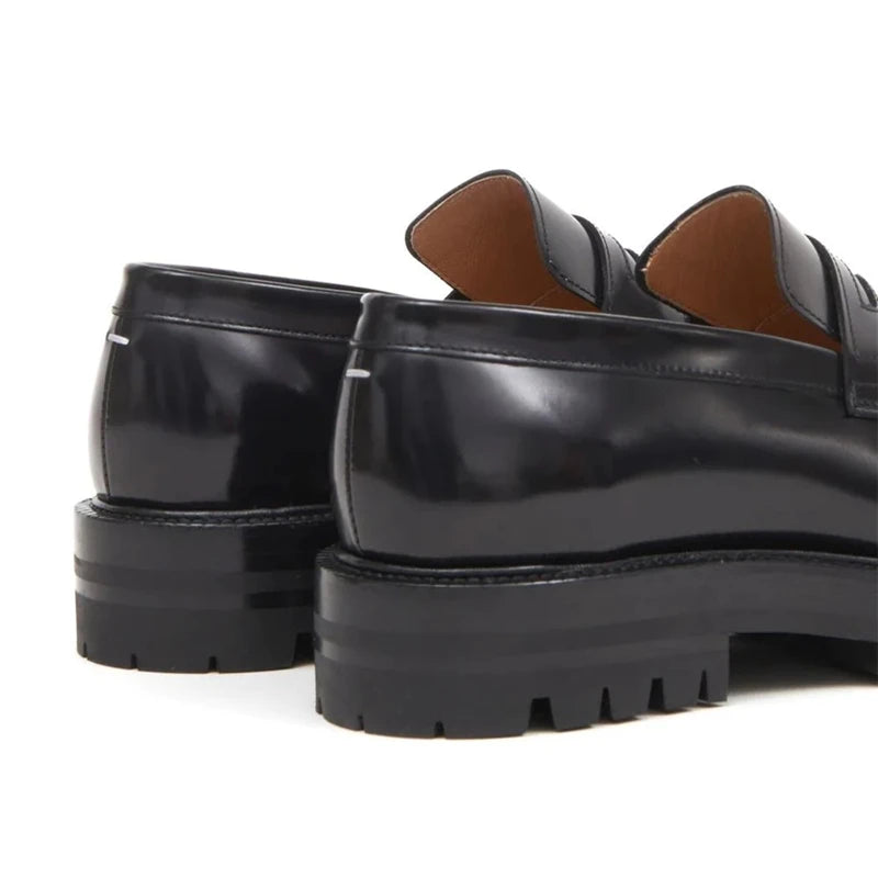 Maxy New Tabi Flats Women Slip-On Lazy Loafers Women Patent Leather Tabi Shoes Platform Shoes Woman Loafers Split Toe Pig Hoof Shoes