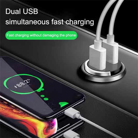 200W Mini Dual Ports USB Car Charger Lighter Fast Charging Car Phone Charger Adapter for iPhone 13 12 Xiaomi Huawei Samsung
