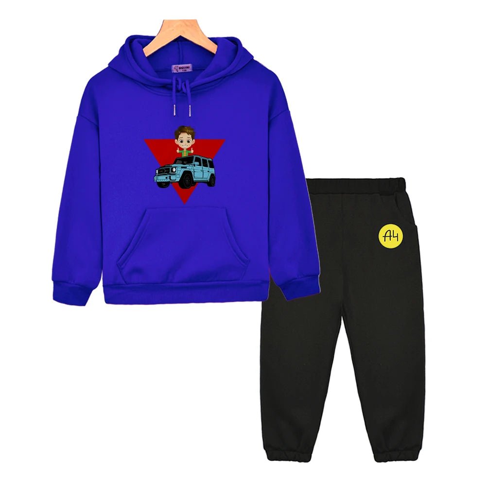 Maxy Kids Merch A4 Hoodie for Boy Suit мерч а4 Sweatshirt with Hood Children Costume Set Child Toddler Girl Winter Clothes Top Pants