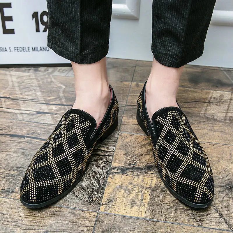 Amay Mocassin Men Dress Shoes Italian Designer Party Shoes for Men Formal Loafers Suede Shoes Men Mocassin Homme De Luxe Sapato