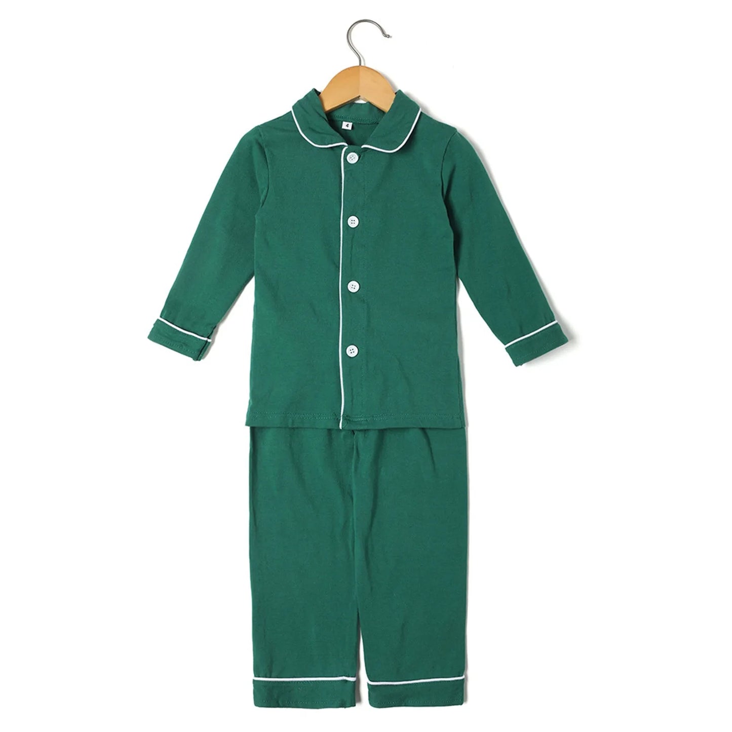 Momsey 2024 Baby Boys Girls Sibling Pajamas Matching Family Christmas Pajamas Sets Children Red Green Kids Lapel Cardigan Christmas PJS