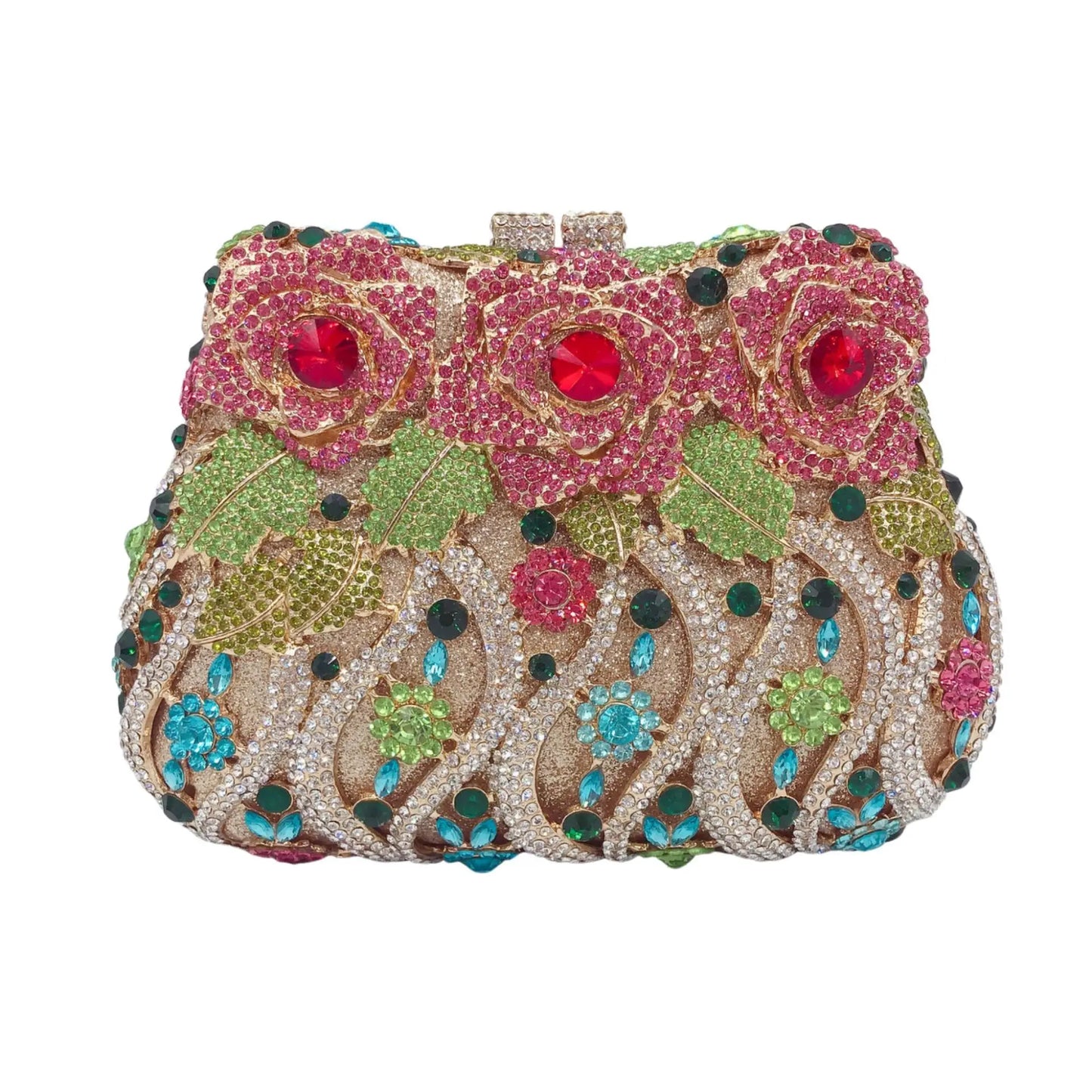 Maxy Colorful Women Flower Stone Clutch Dinner Party Evening Bags Wedding Bridal Crystal Minaudiere Floral Handbag Diamond Gift Purse