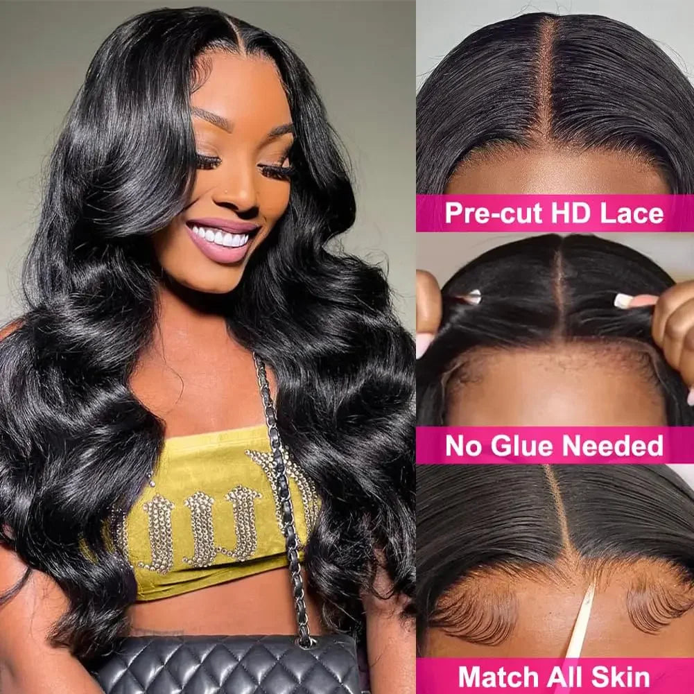 Maxy Body Wave 13x6 HD Lace Frontal Wig Brazilian 30 38 Inch Body 200 Density 13x4 Transparent Lace Frontal Human Hair Wigs For Women