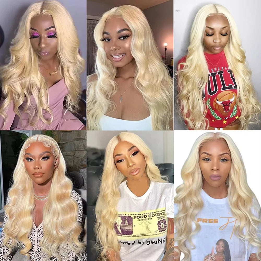 Maxy 40 42 Inch Body Wave Lace Front Human Hair Wigs Brazilian 613 Hd Lace Frontal Human Hair Wig 13x6 Colored Blonde 200 Density