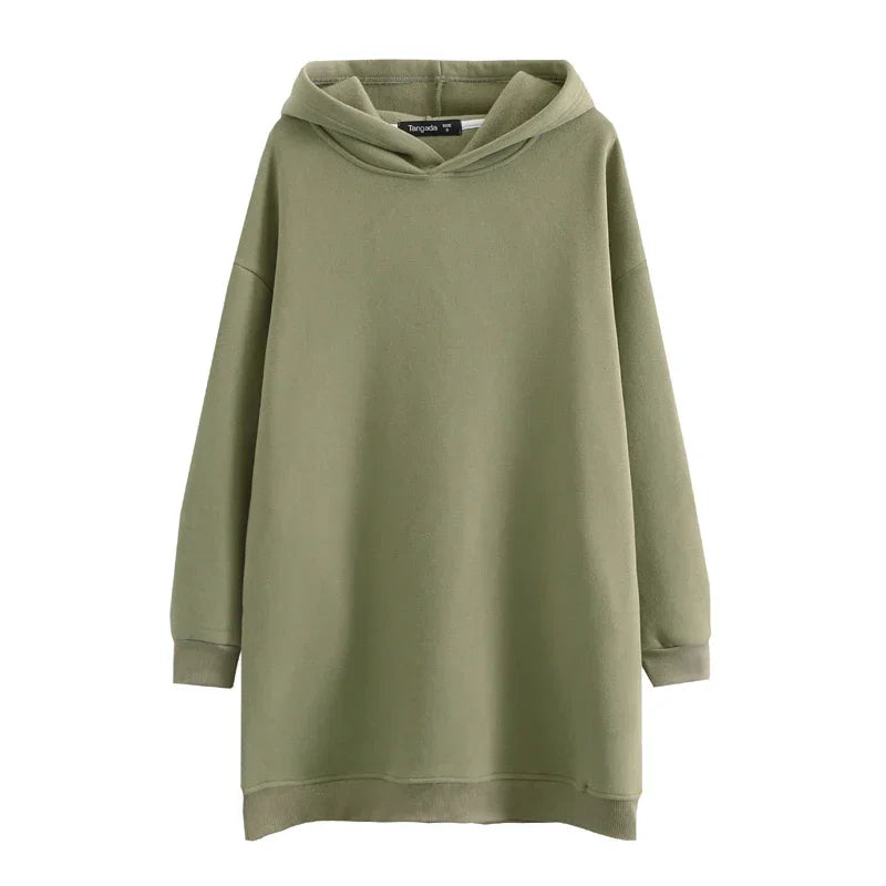 Maxy Tangara Winter Family Set Kids Costume Oversized Top Pocekt Women 100% Cotton Fleece Hoodies Sweatshirt Dress 6L50