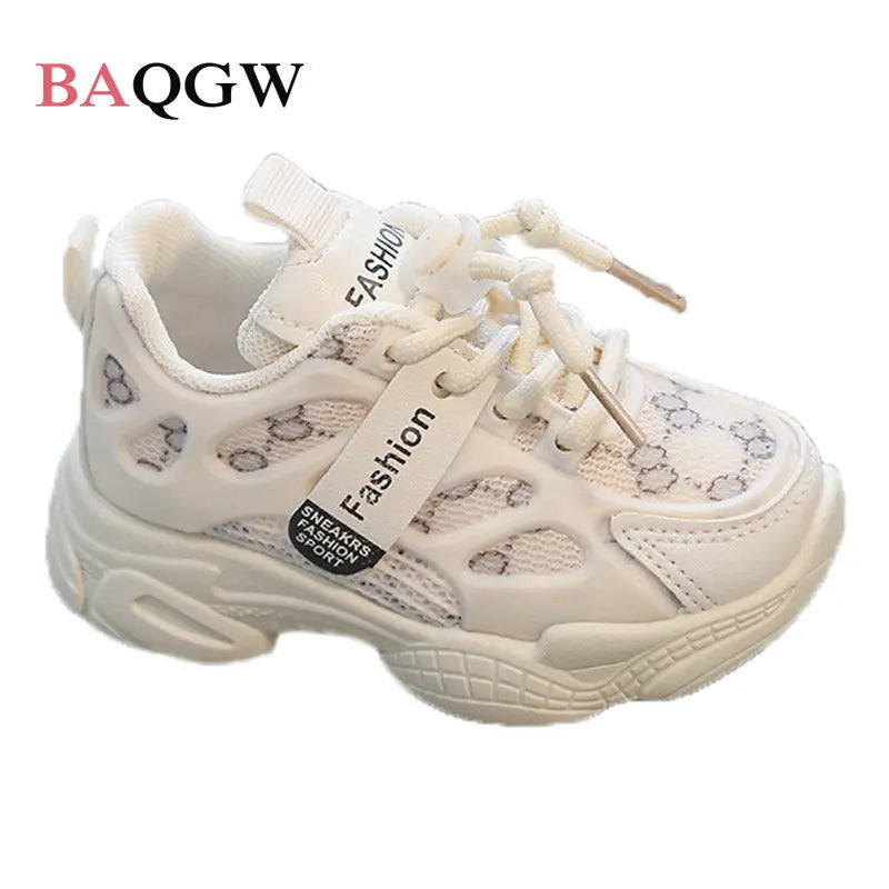 Maxy Letter Print Kids Shoes Autumn Toddler Shoes for Boys Girls Breathable Mesh Winter Casual Sneakers Non-slip Sport Tenis Shoes