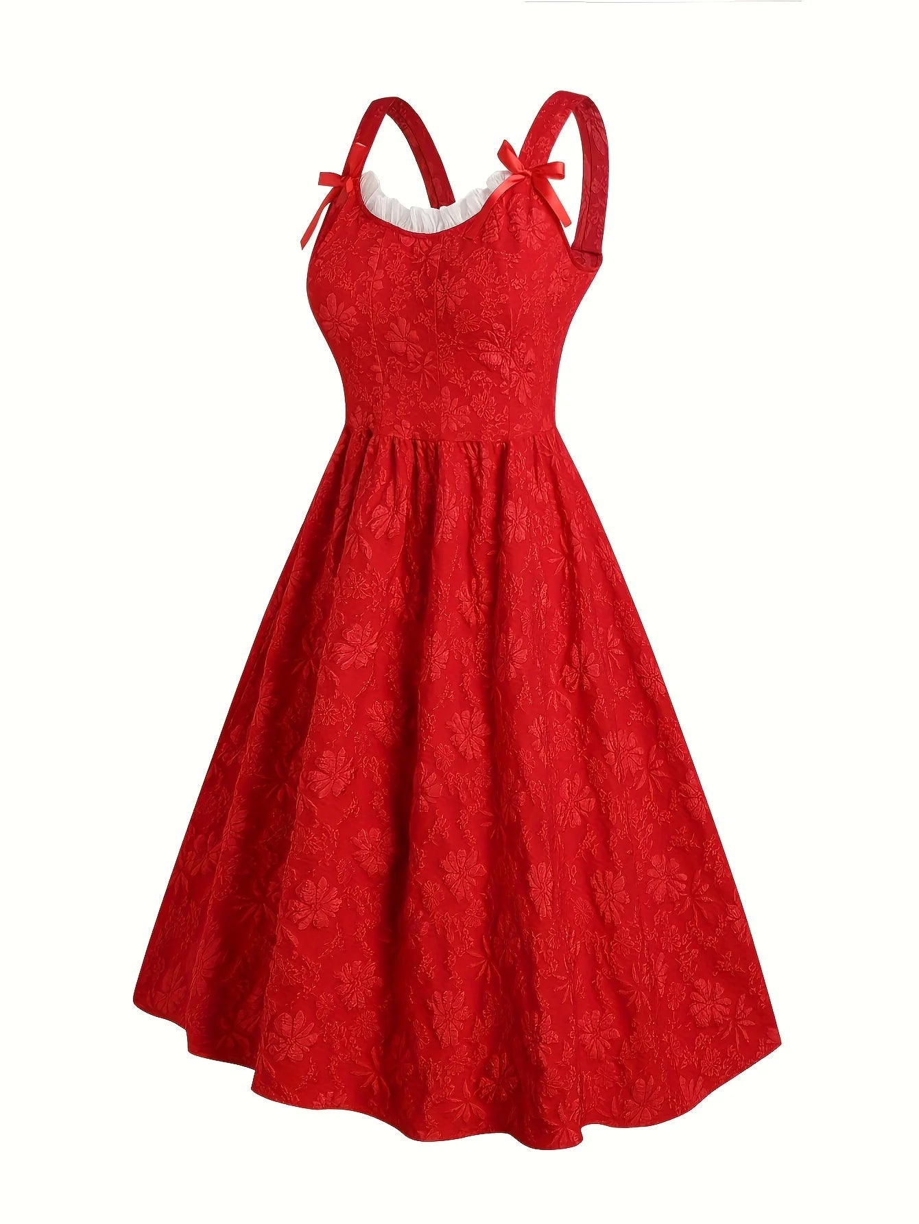 Maxy Plus-size ladies floral sweet lace back formal princess dress party evening gown