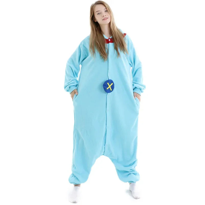 Maxy Blue animal Kurumi adults' onesies women men pajamas Halloween costumes cosplay jumpsuit Christmas gift