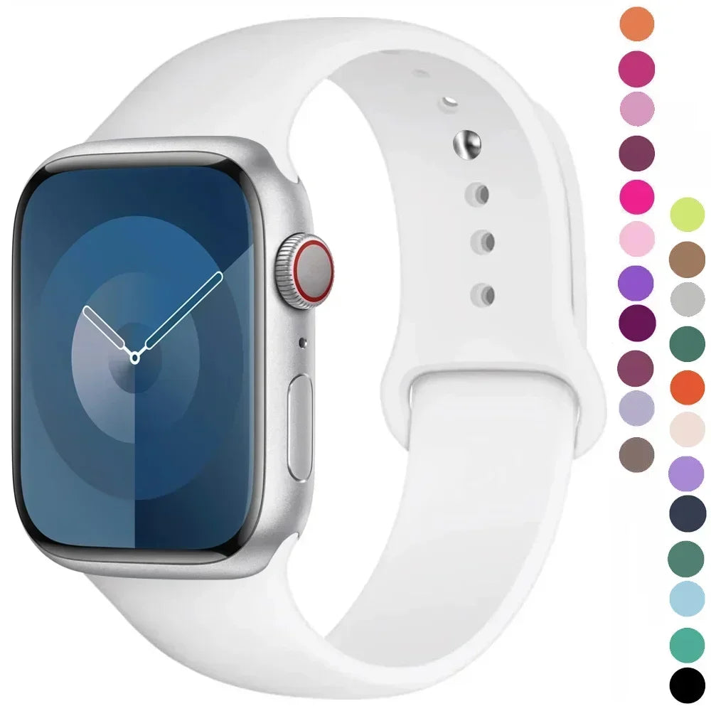 Maxy Silicone Band For Apple Watch strap 44mm 45mm 40mm 41mm 42-46mm sport bracelet iwatch series 8 7 6 5 4 9 10 11 SE-Ultra 2/3 49mm