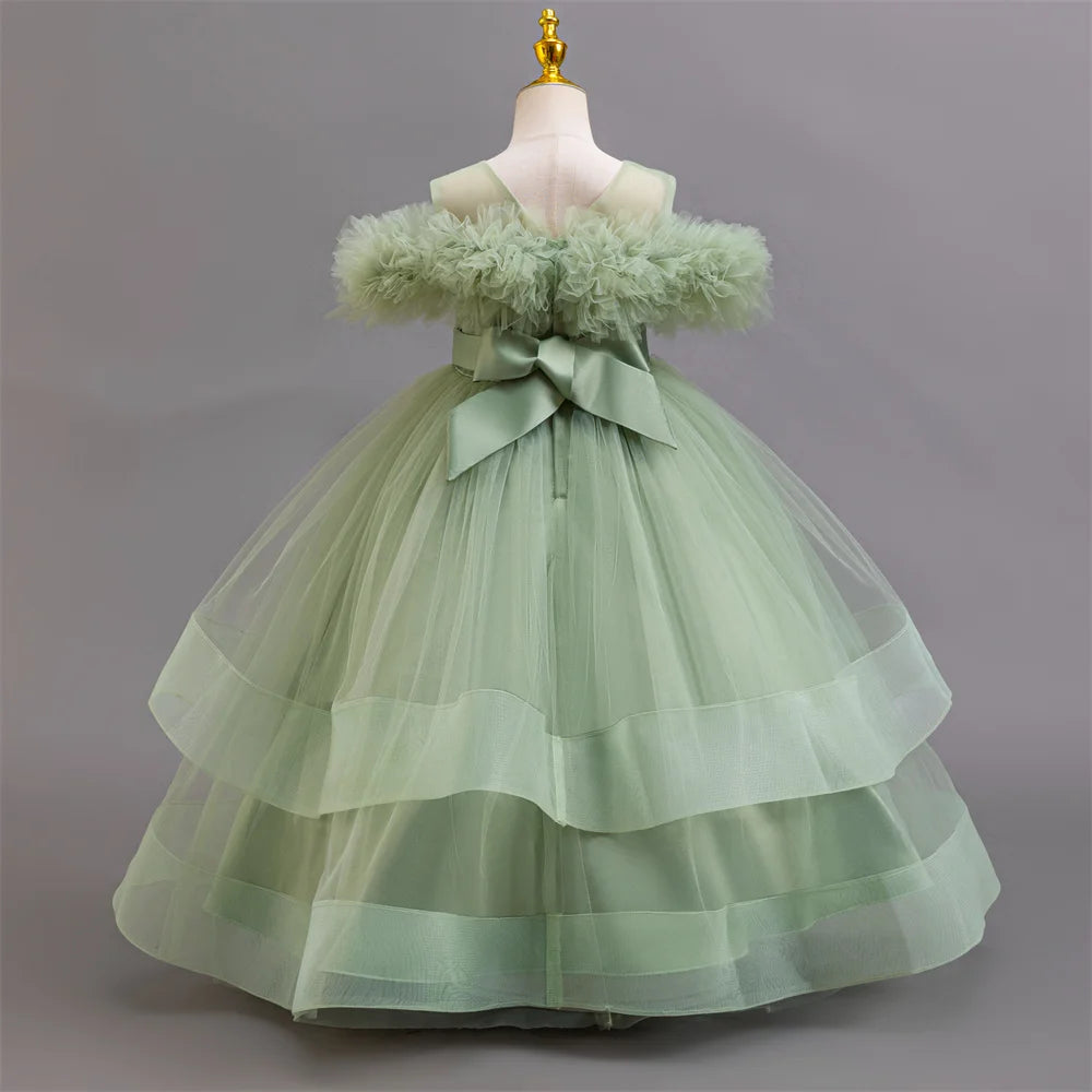 Maxy New elegant girls' dresses, piano performance costumes, chiffon party, birthday party, evening dress for girls aged 4-12